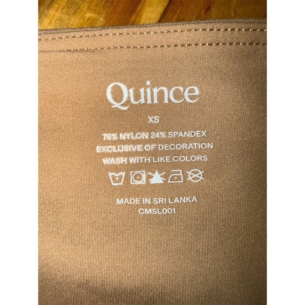 Quince Second Skin Bodysuit Womens XS Beige Square Neck L/S layering thong‎ snap - Picture 3 of 8